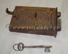 Antique Cast Iron American Door lock with original key